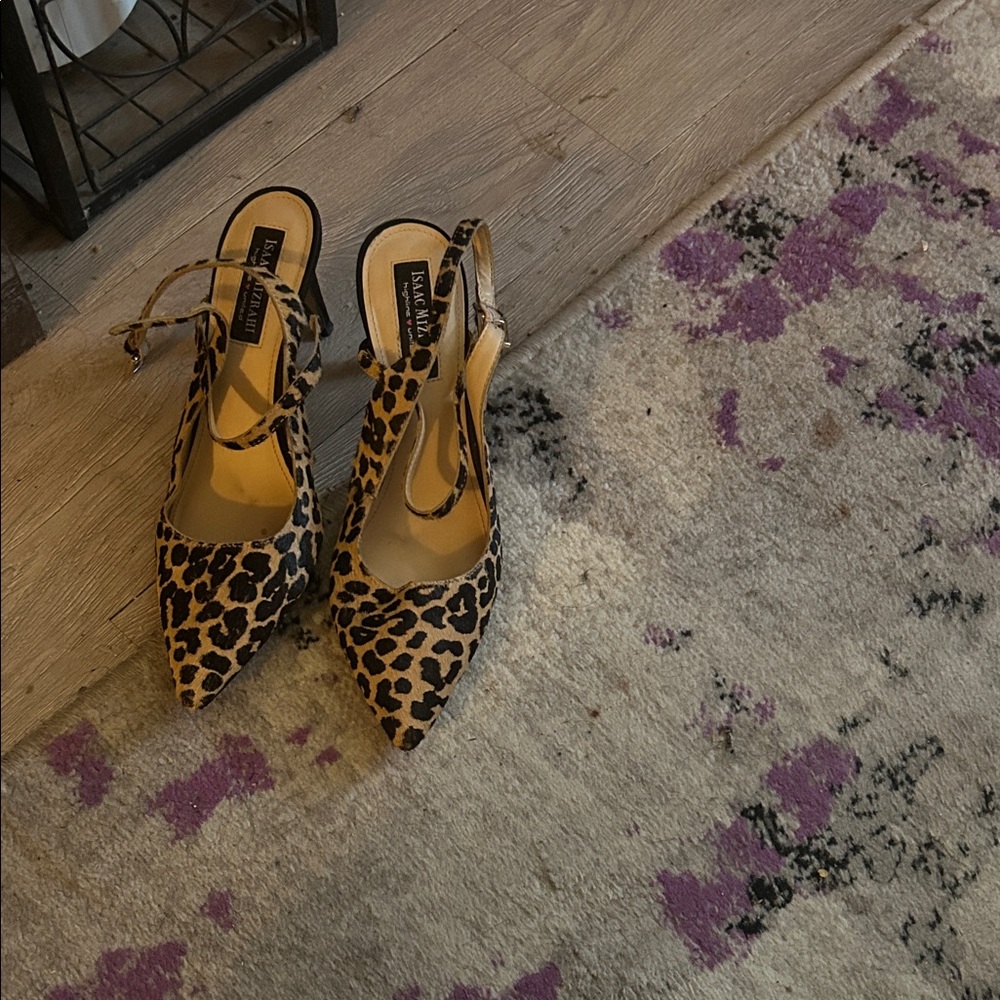 Isaac Mizrahi Leopard Print Slingback Heels